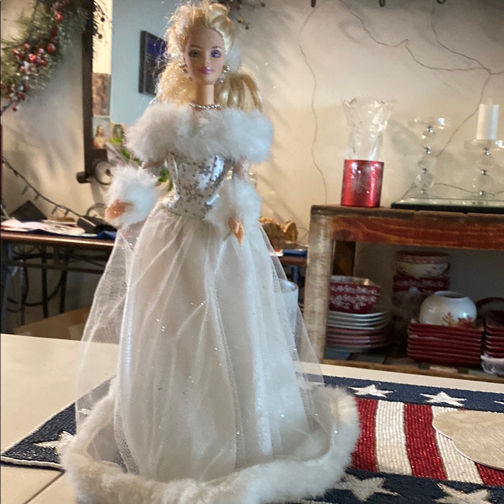 White and Silver Angel Doll with Ethereal Wings
